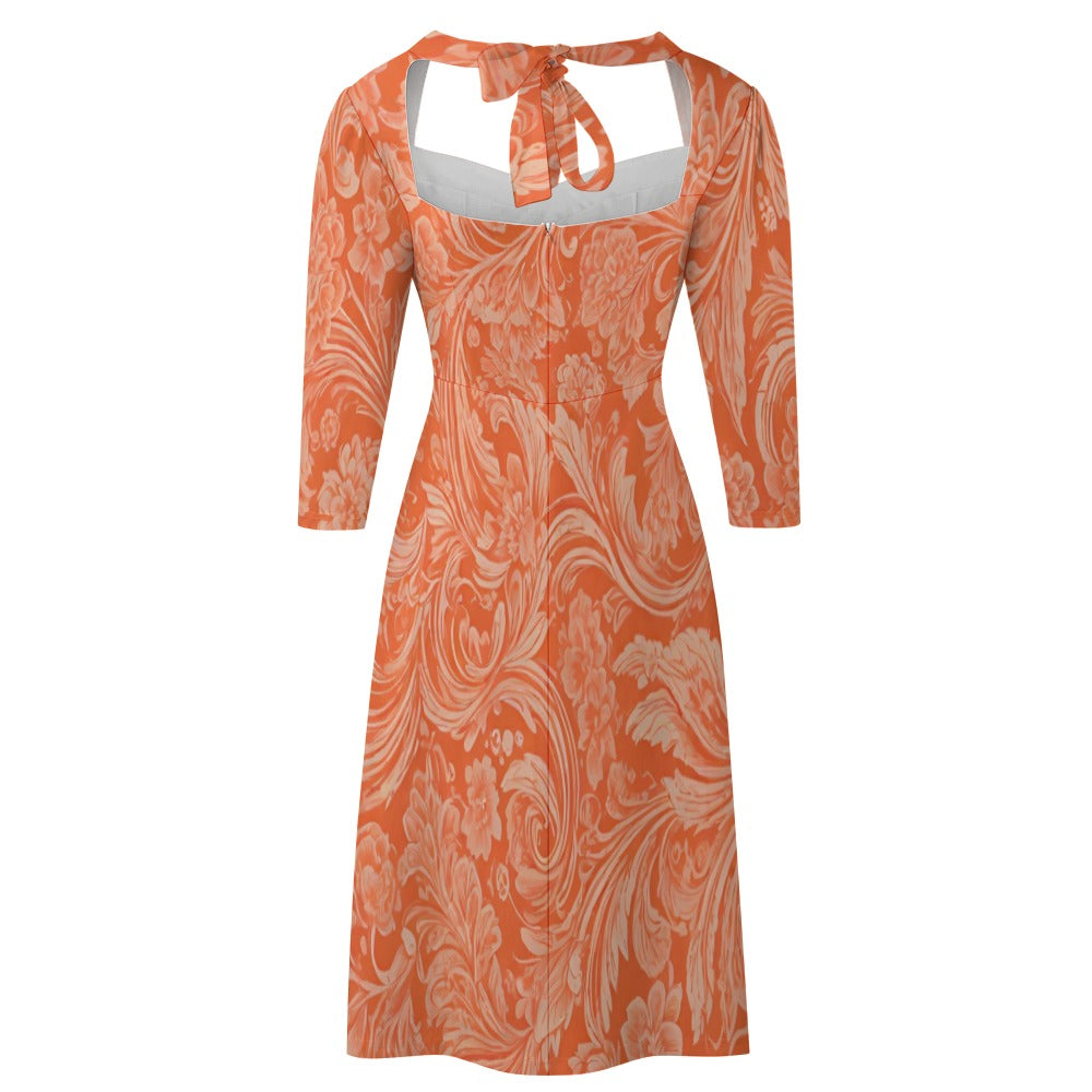 Sweetheart Knot Flare Dress