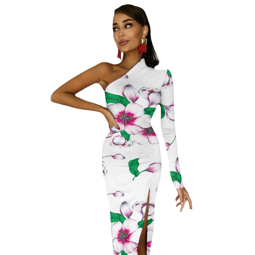 Half Sleeve Slit Dress