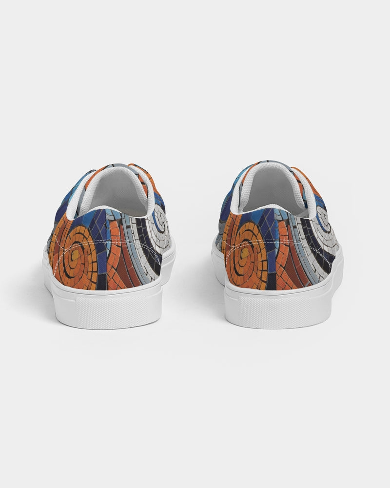 Beautiful Mosaic White Sister Women's Lace Up Canvas Shoe