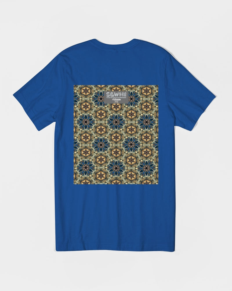 Green & Dark Blue almost star pattern. Unisex Jersey V-Neck Tee | Bella + Canvas
