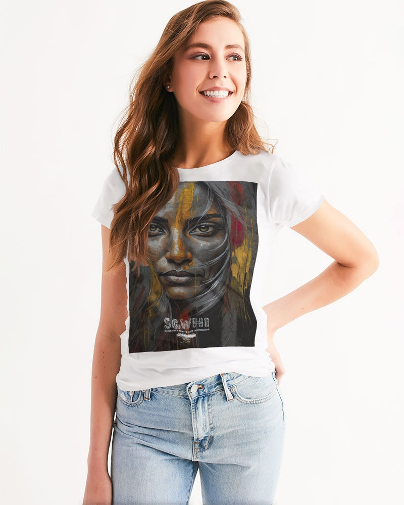South Asian silver grey white hair sisters portrait Women's All-Over Print Tee