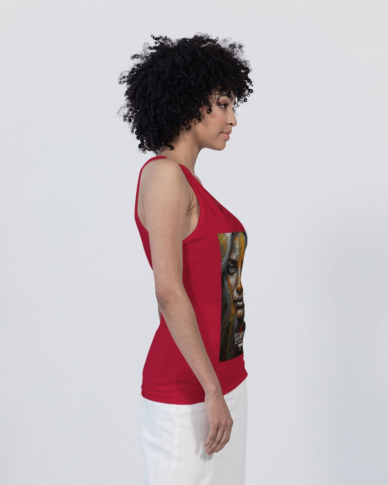 South Asian silver grey white hair sisters portrait Unisex Jersey Tank | Bella + Canvas