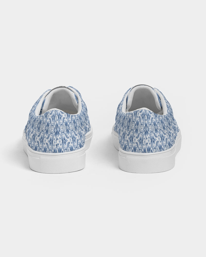 light blue Royal patten Men's Lace Up Canvas Shoe