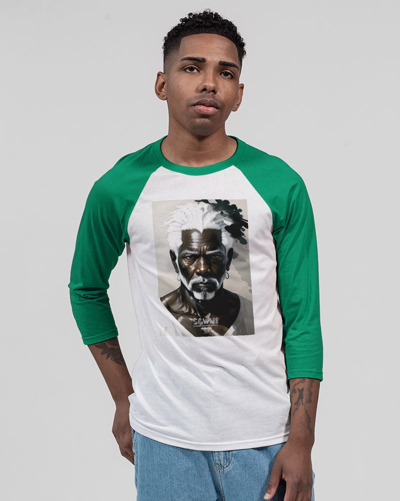 Black silver grey brother Unisex Three-Quarter Sleeve Baseball Tee | Bella + Canvas