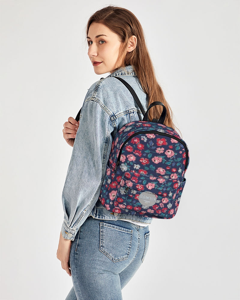 Midnight blue pretty glance. Mini Canvas Backpack