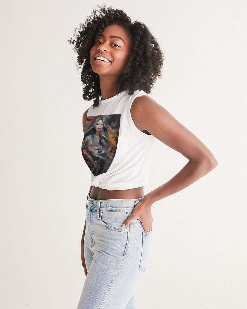 This is part three of a three part collection Women's All-Over Print Twist-Front Tank