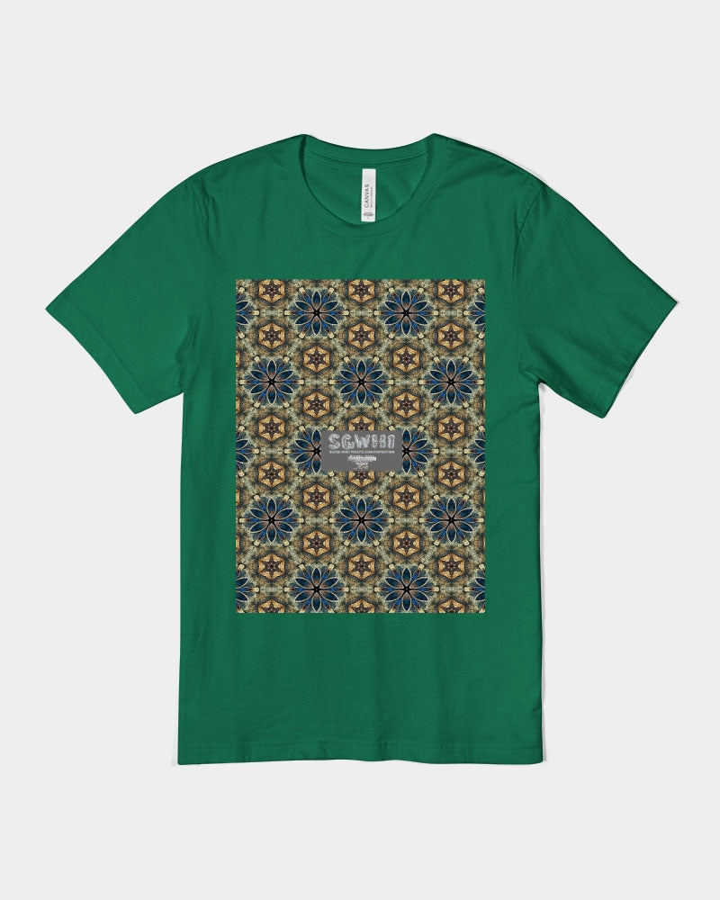 Green & Dark Blue almost star pattern. Unisex Jersey Tee | Bella + Canvas