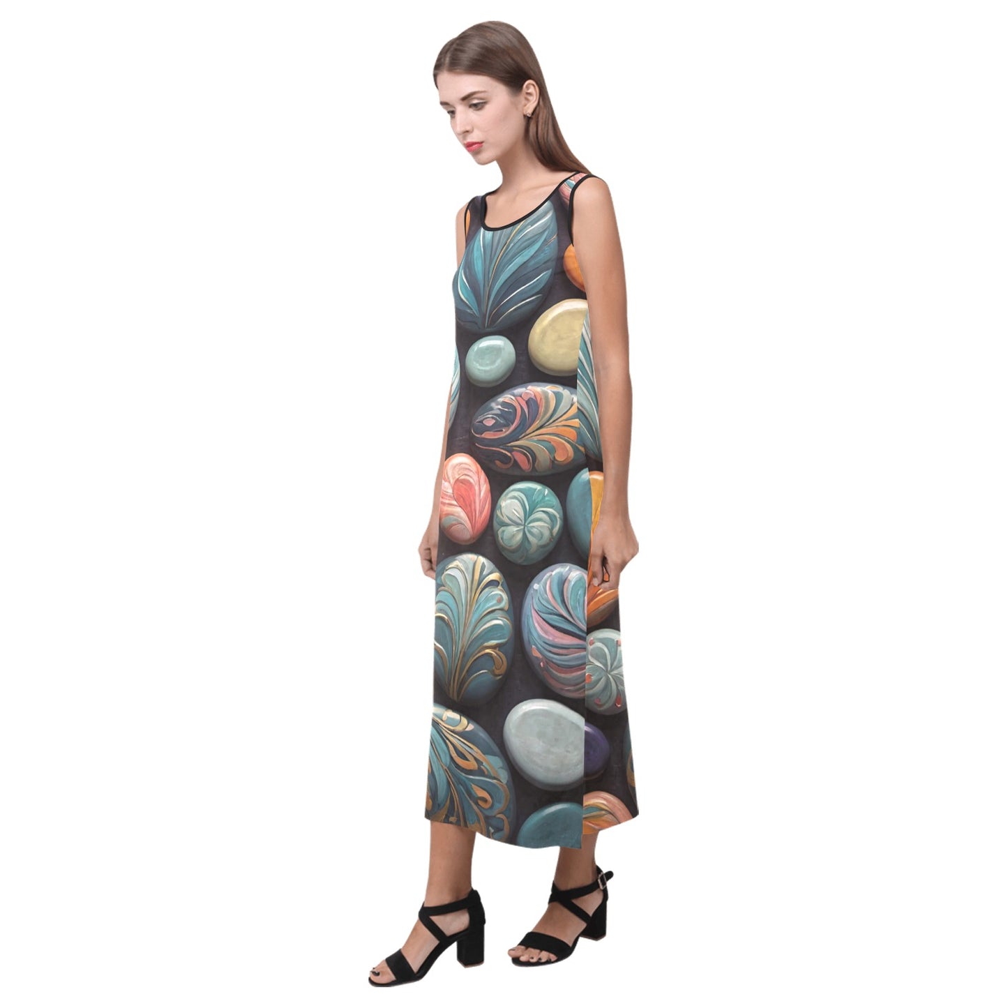 Sleeveless Open Fork Long Dress (Model D08)