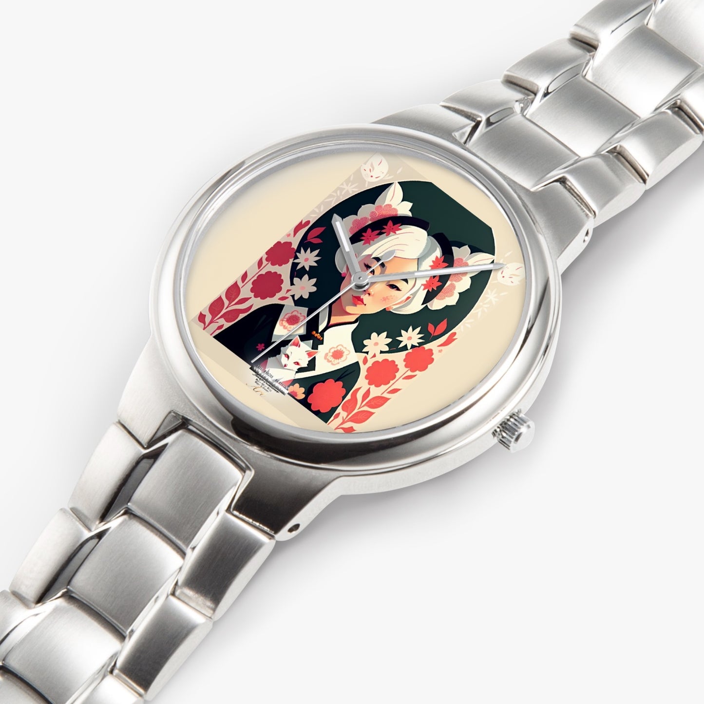 Asian the SilverFox Exclusive Stainless Steel Quartz Watch