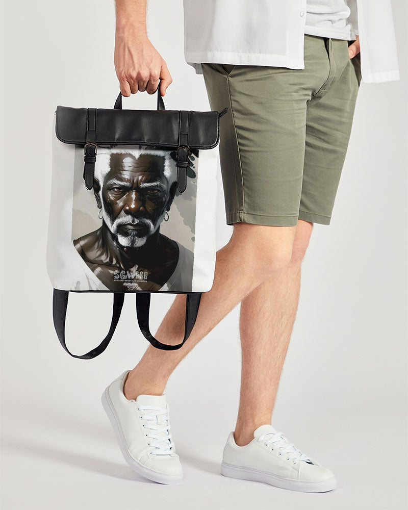 Black silver grey brother Casual Flap Backpack