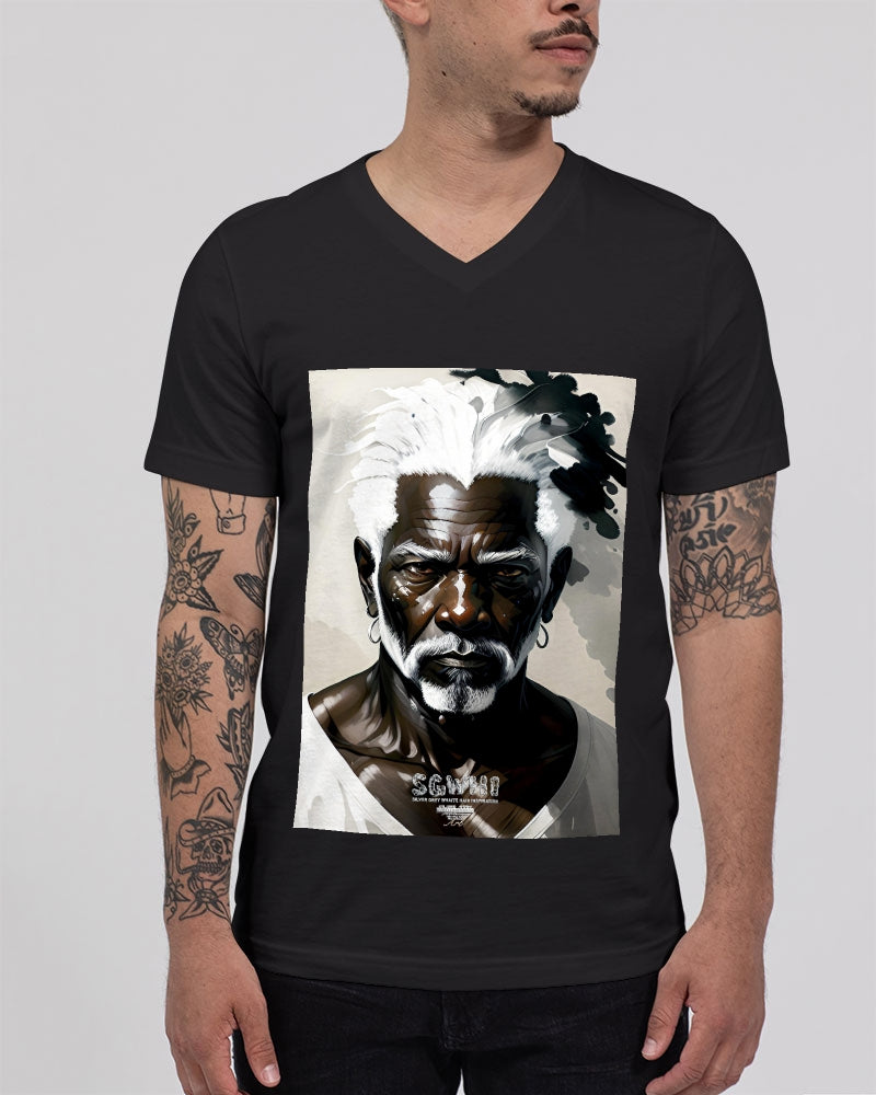 Black silver grey brother Unisex Jersey V-Neck Tee | Bella + Canvas