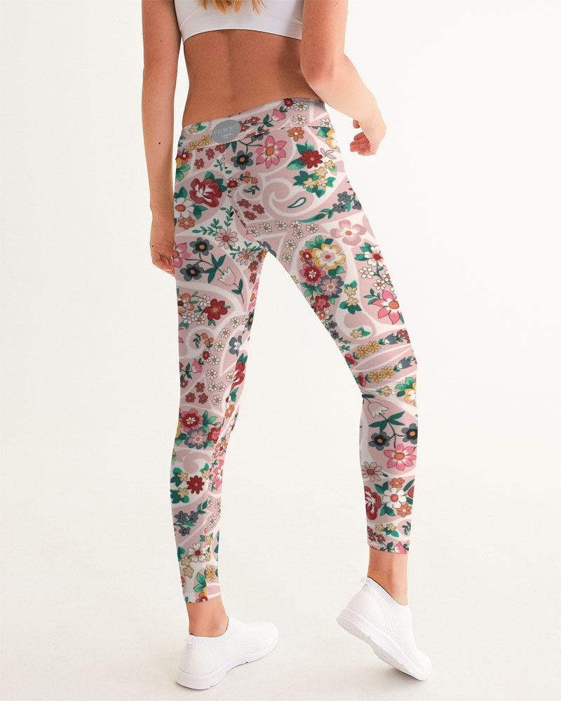 Pink abstract Pretty Sisters Women's All-Over Print Yoga Pants