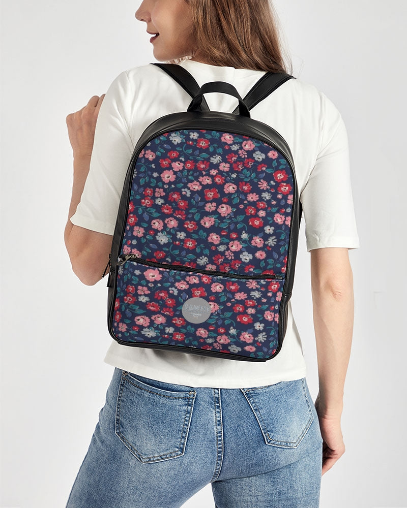 Midnight blue pretty glance. Classic Faux Leather Backpack