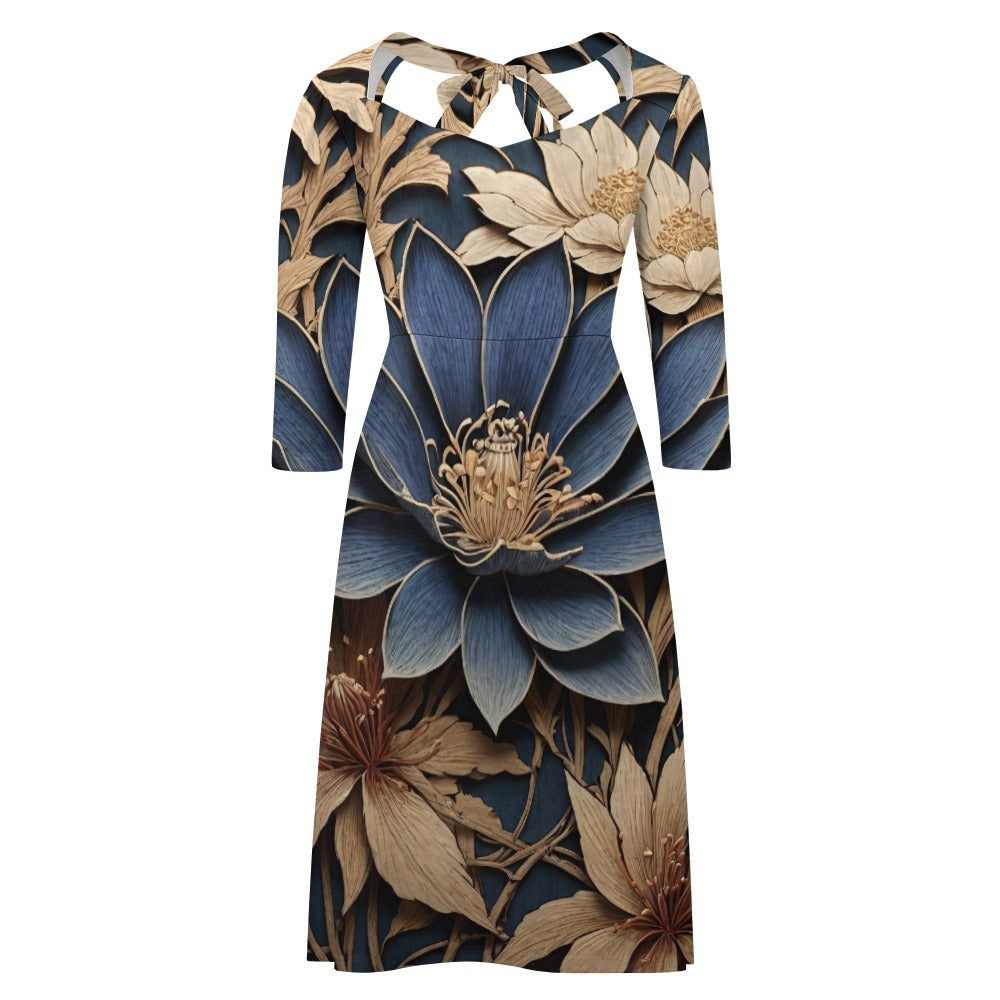 Sweetheart Knot Flare Dress