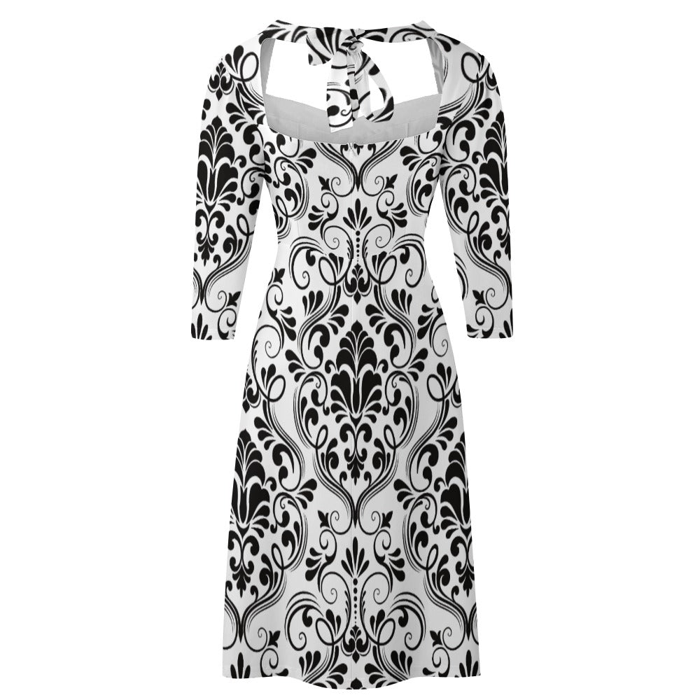 Sweetheart Knot Flare Dress