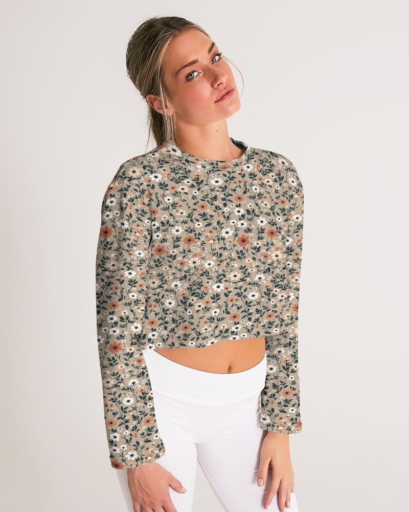 Busy and pretty Women's All-Over Print Cropped Sweatshirt
