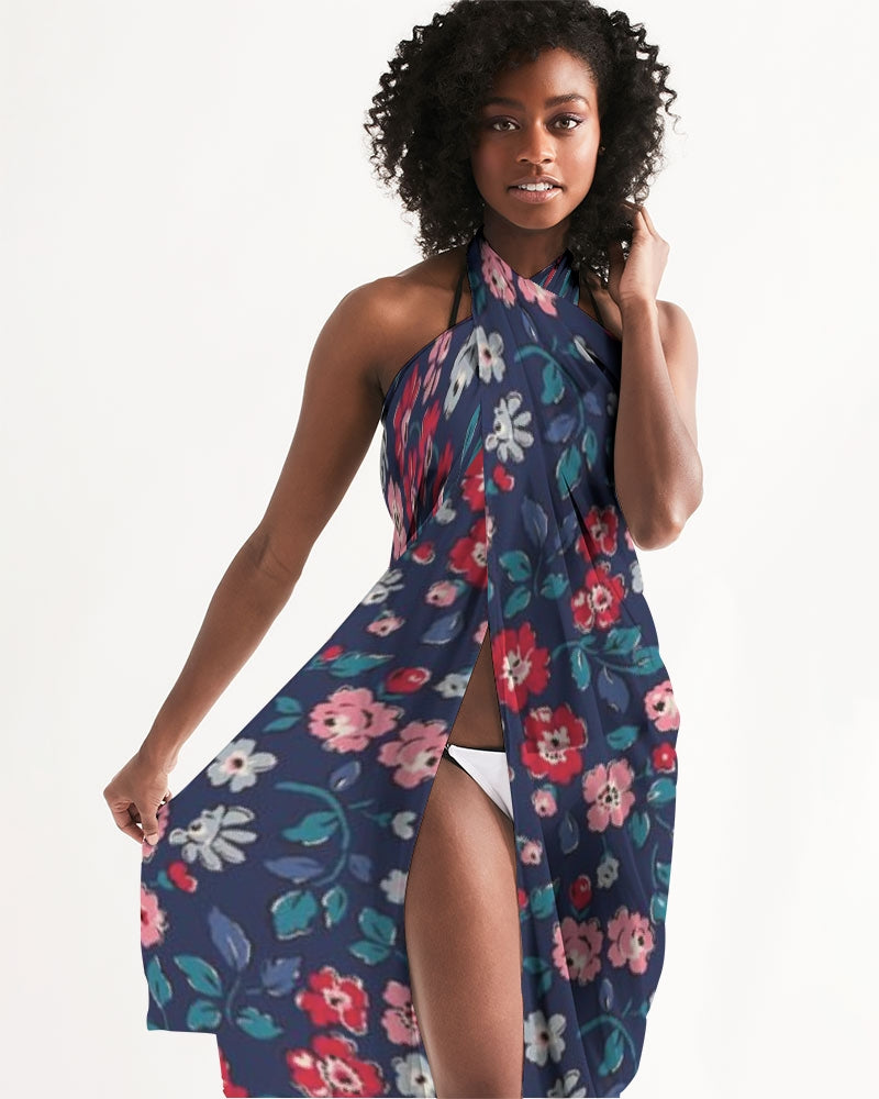Midnight blue pretty glance. All-Over Print Swim Cover Up