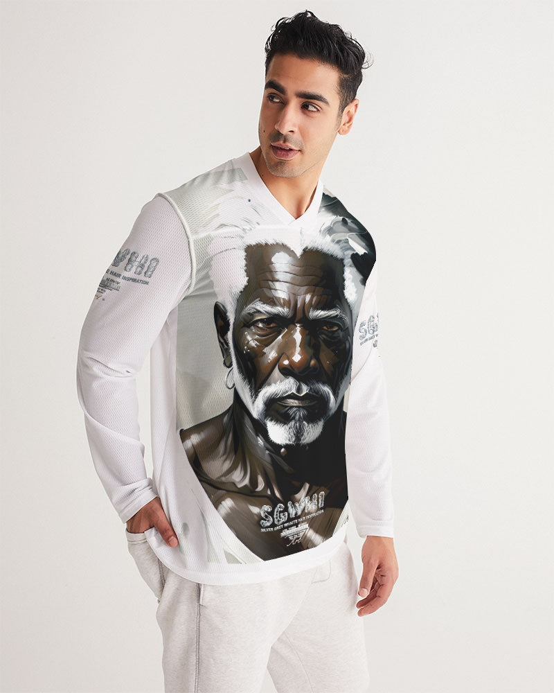 Black silver grey brother Men's All-Over Print Long Sleeve Sports Jersey