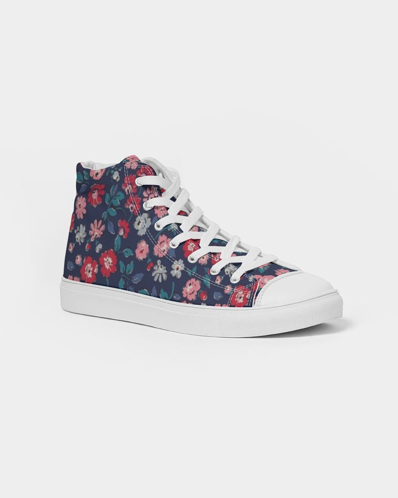 Midnight blue pretty glance. Women's Hightop Canvas Shoe
