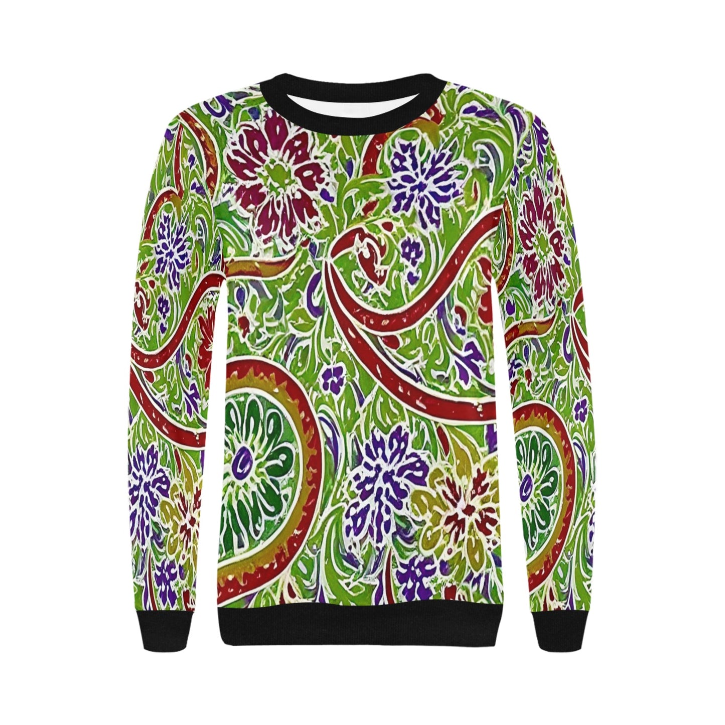 Women's Rib Cuff Crew Neck Sweatshirt (H34)