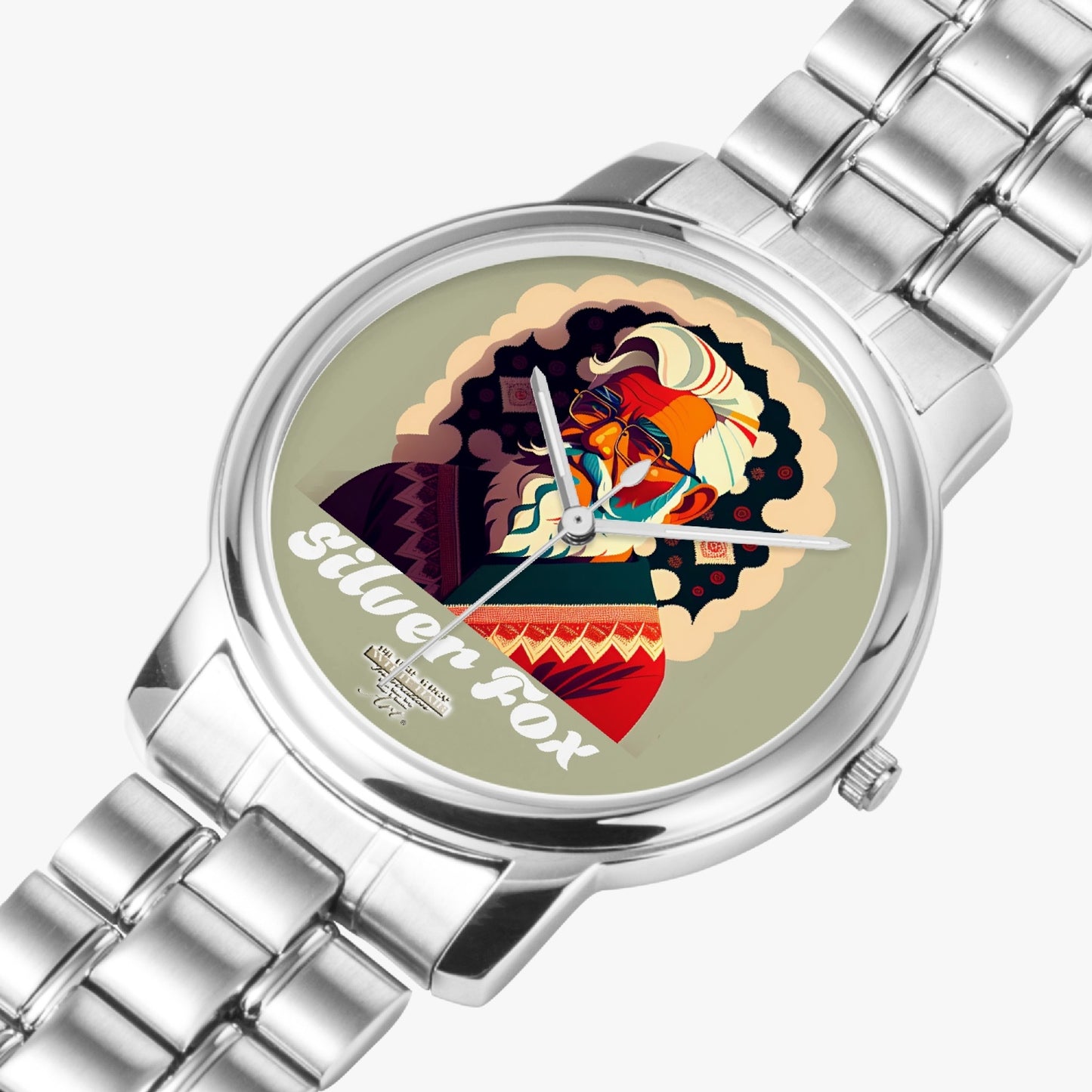 South Asian Silverfox Folding Clasp Type Stainless Steel Quartz Watch