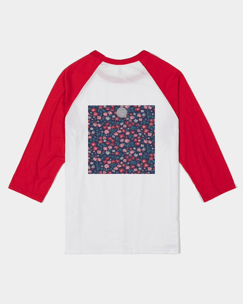 Midnight blue pretty glance. Unisex Three-Quarter Sleeve Baseball Tee | Bella + Canvas