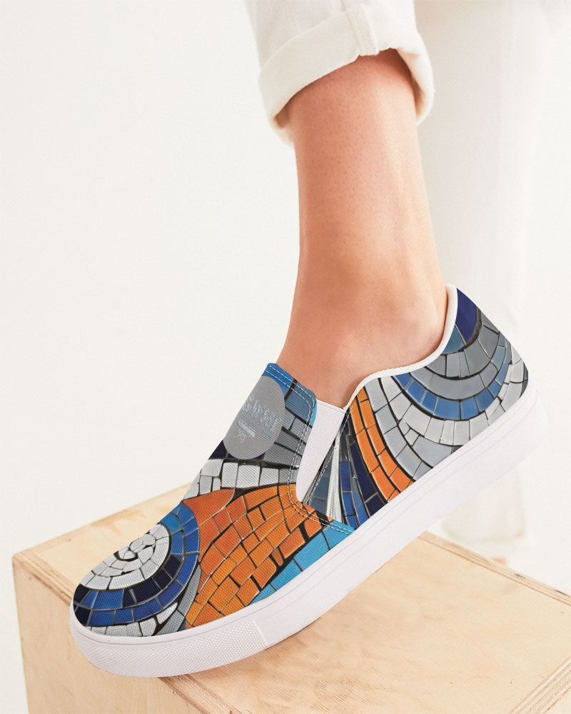 Beautiful Mosaic White Sister Women's Slip-On Canvas Shoe