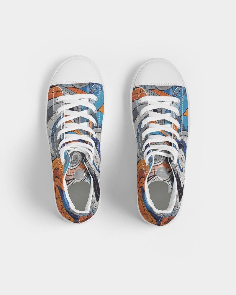 Beautiful Mosaic White Sister Women's Hightop Canvas Shoe