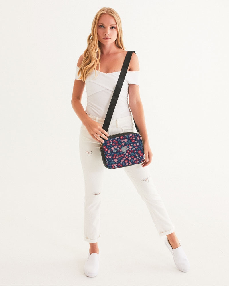 Midnight blue pretty glance. Crossbody Bag
