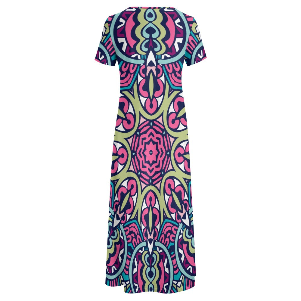 Round Neck Short Sleeve Dress (No Pockets)