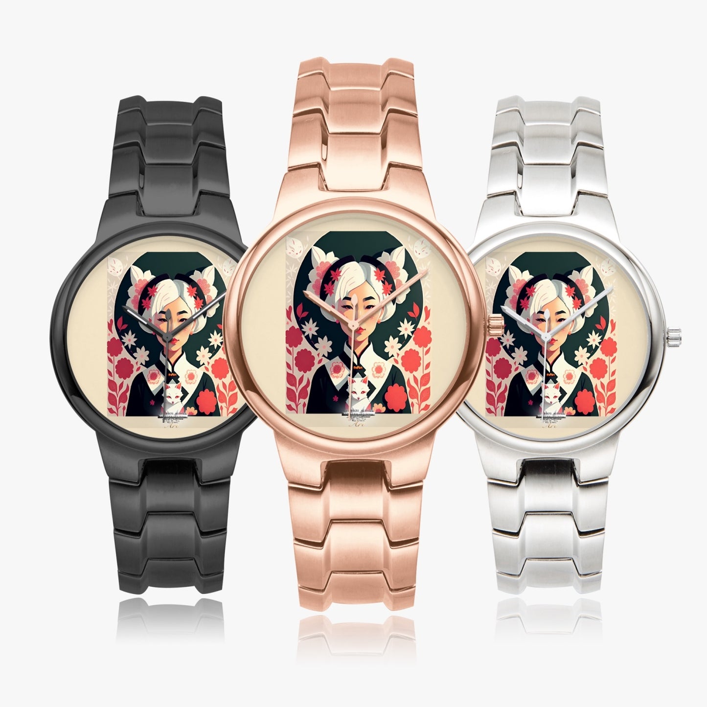 Asian the SilverFox Exclusive Stainless Steel Quartz Watch