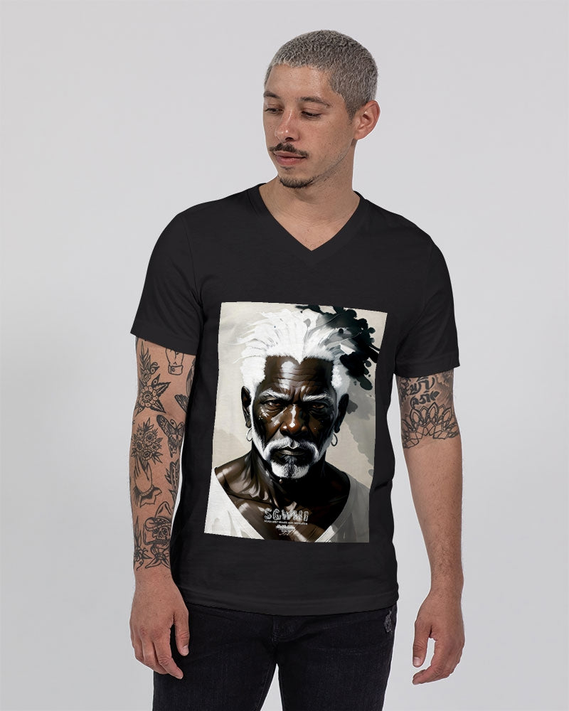 Black silver grey brother Unisex Jersey V-Neck Tee | Bella + Canvas