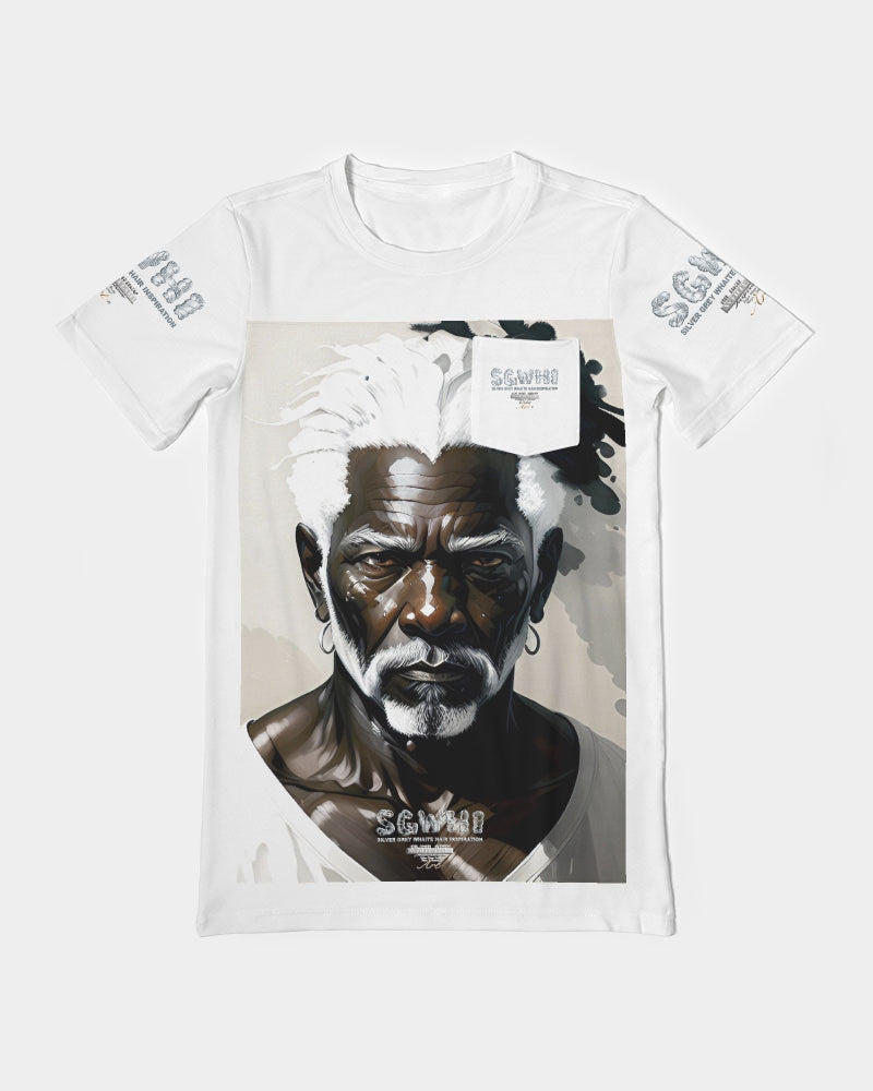 Black silver grey brother Men's All-Over Print Pocket Tee