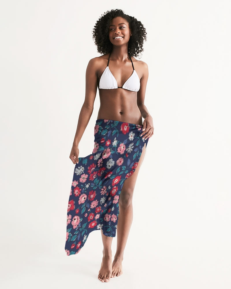 Midnight blue pretty glance. All-Over Print Swim Cover Up