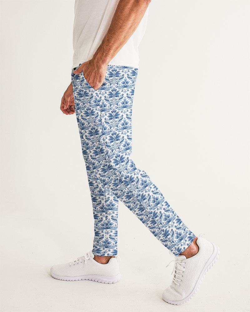 light blue Royal patten Men's All-Over Print Joggers