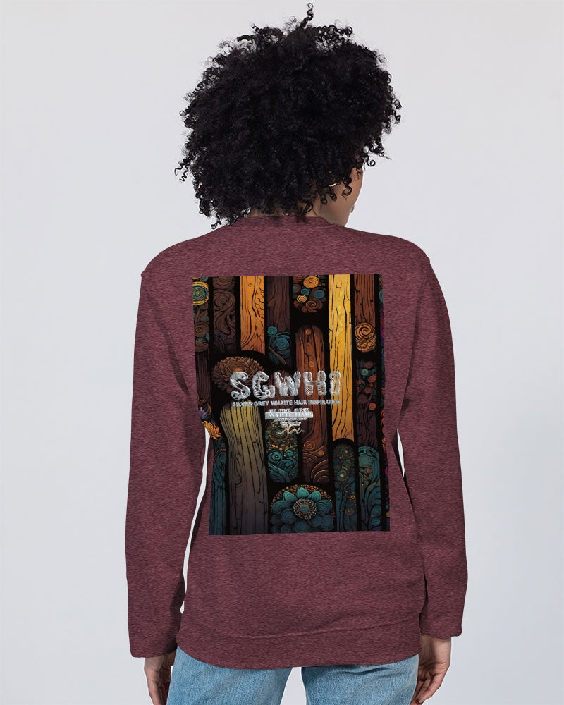South Asian silver grey white hair sisters portrait Unisex Sweatshirt | Champion
