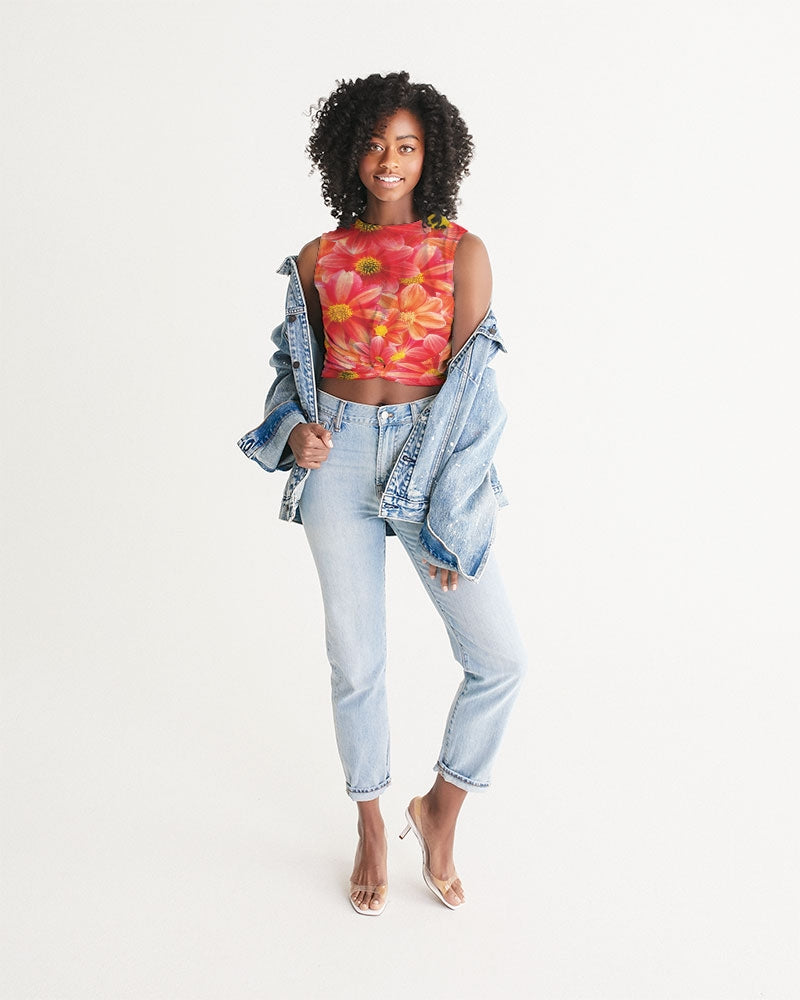 Beautiful blood orange flower design Women's All-Over Print Twist-Front Tank