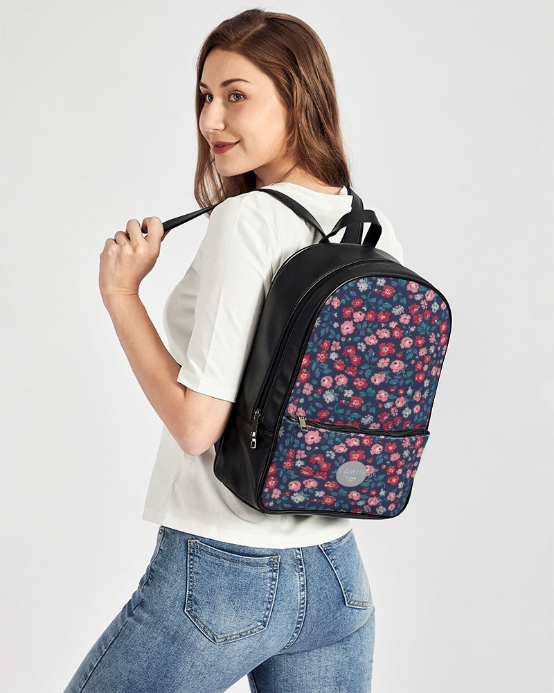 Midnight blue pretty glance. Classic Faux Leather Backpack