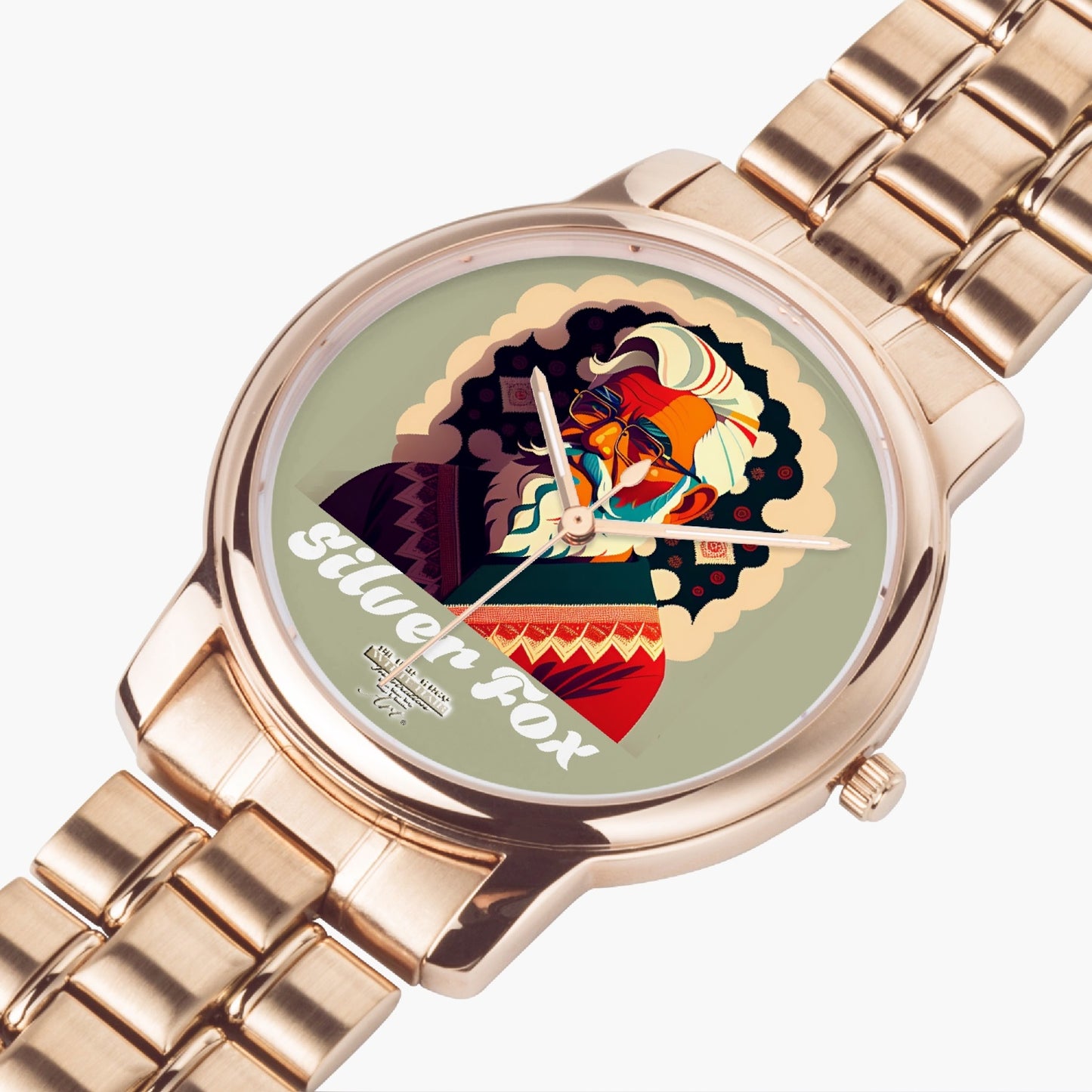 South Asian Silverfox Folding Clasp Type Stainless Steel Quartz Watch