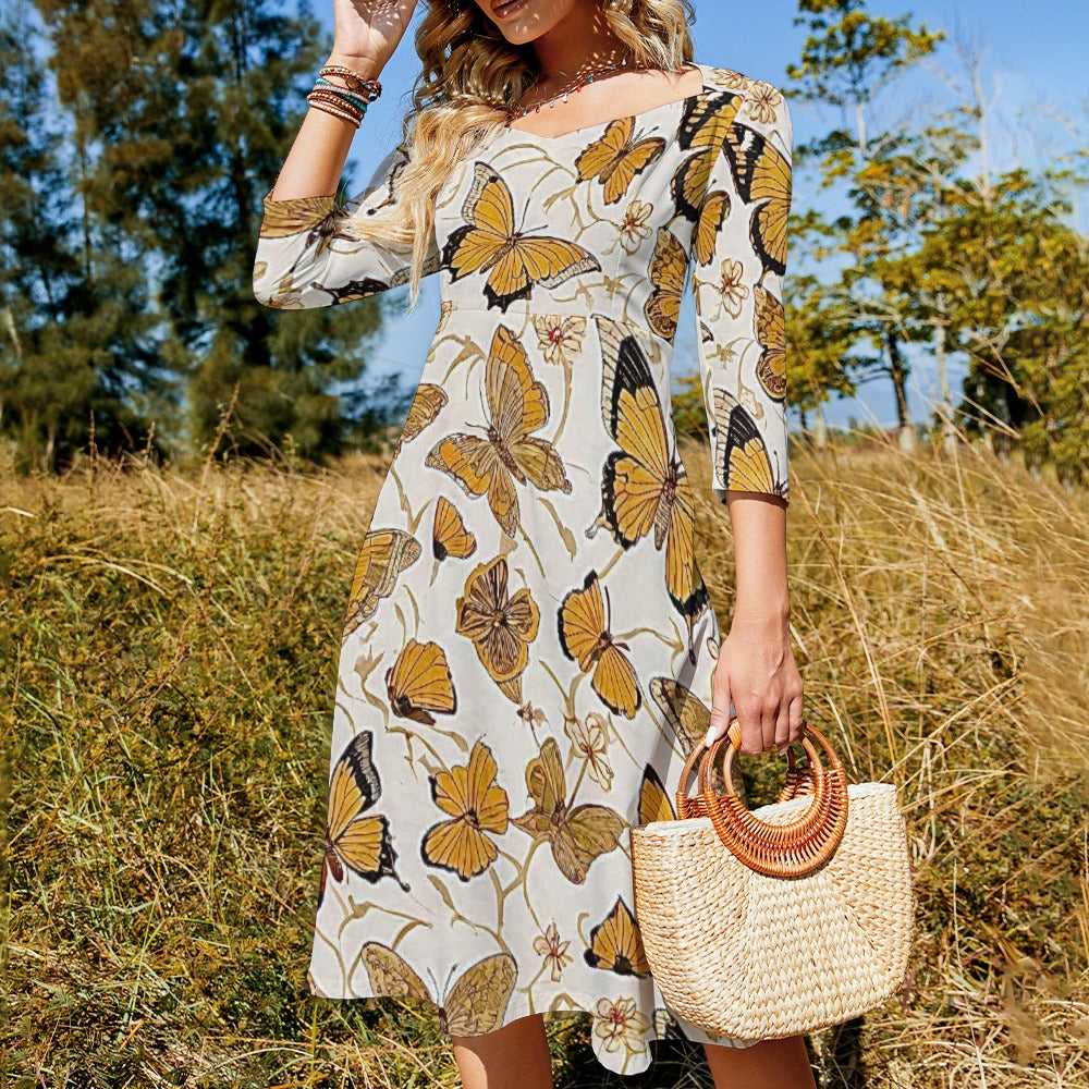 Sweetheart Knot Flare Dress