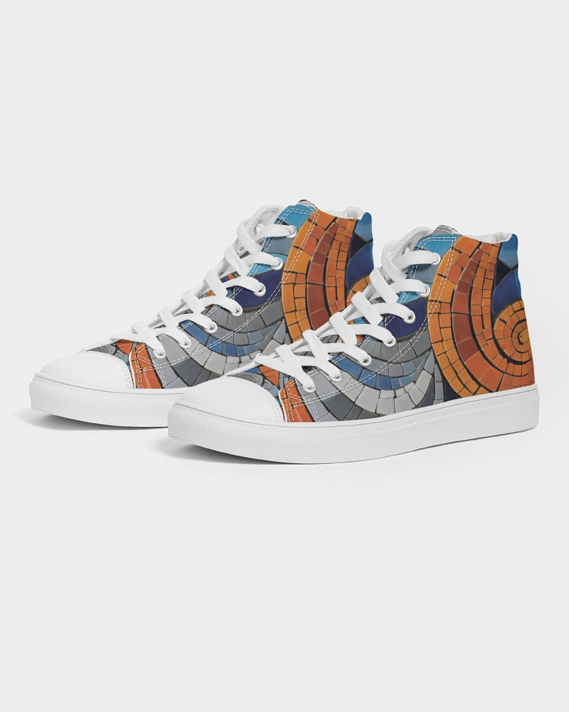 Beautiful Mosaic White Sister Women's Hightop Canvas Shoe