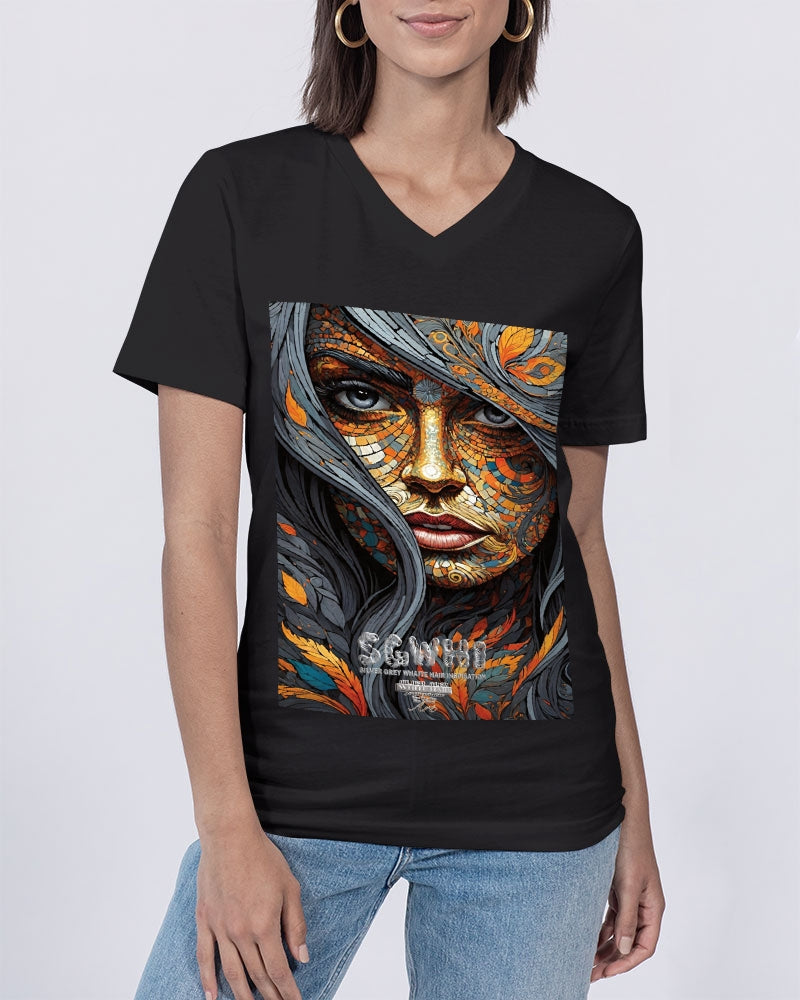 Beautiful Mosaic White Sister Unisex Jersey V-Neck Tee | Bella + Canvas