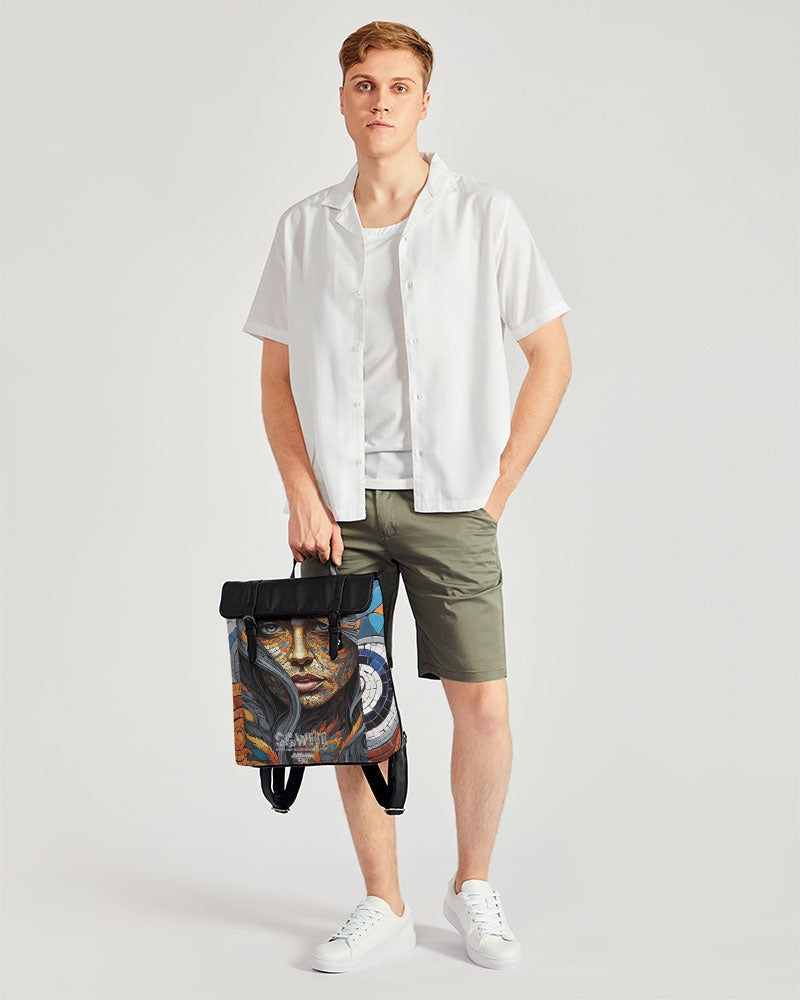 Beautiful Mosaic White Sister Casual Flap Backpack