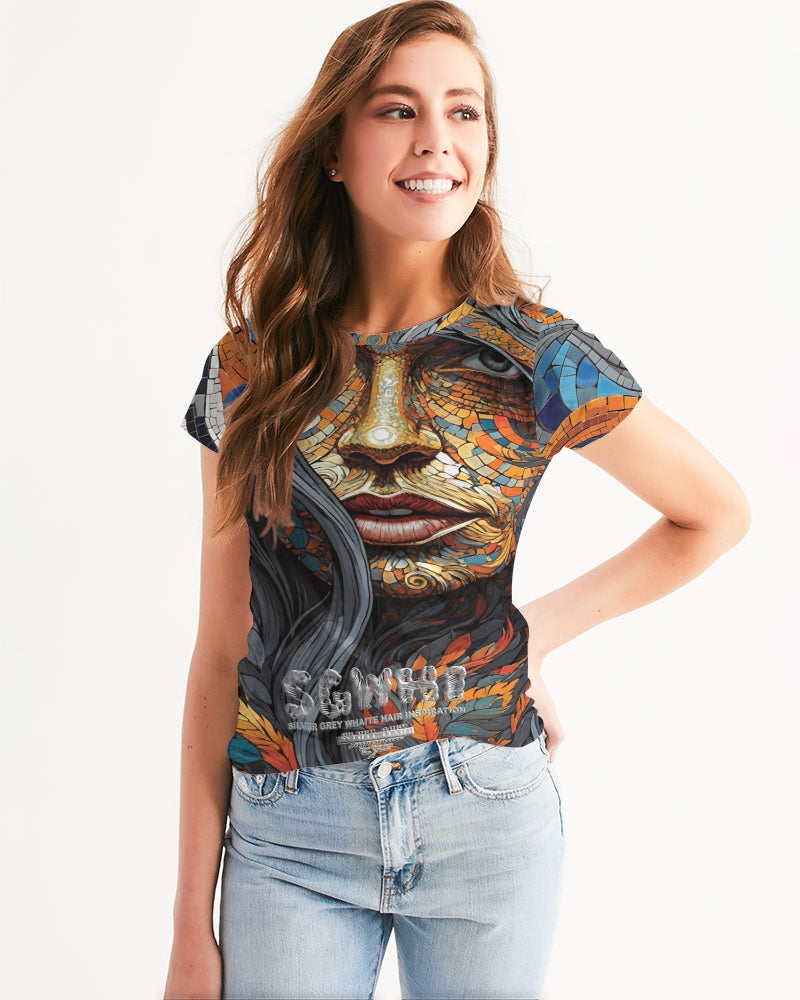 Beautiful Mosaic White Sister Women's All-Over Print Tee