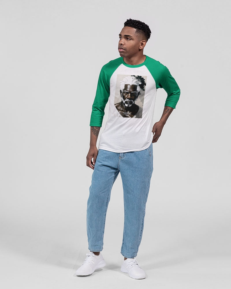 Black silver grey brother Unisex Three-Quarter Sleeve Baseball Tee | Bella + Canvas