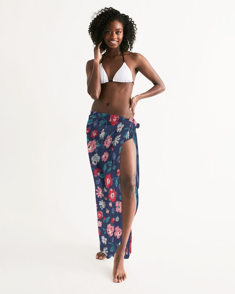Midnight blue pretty glance. All-Over Print Swim Cover Up