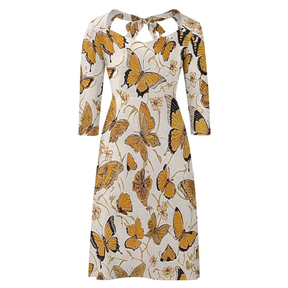 Sweetheart Knot Flare Dress