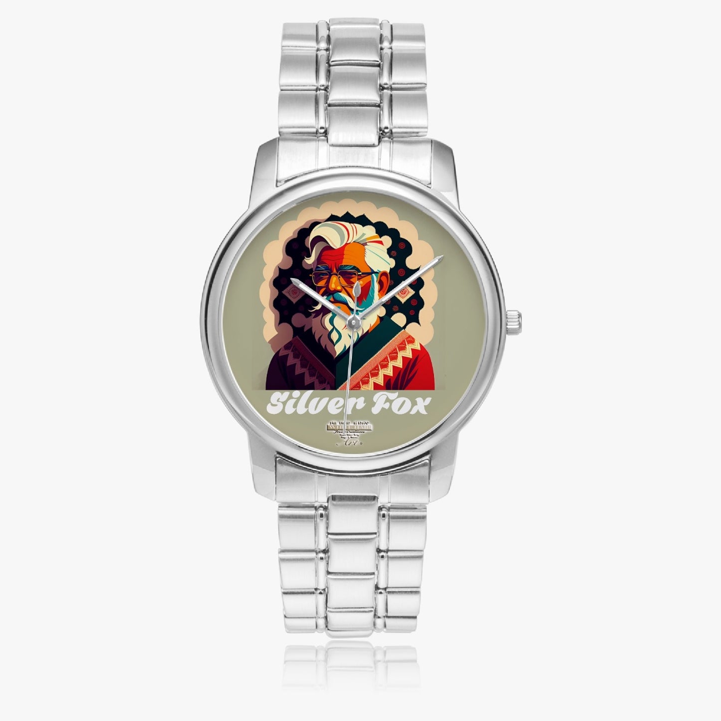 South Asian Silverfox Folding Clasp Type Stainless Steel Quartz Watch
