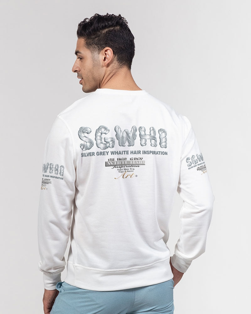 Black silver grey brother Men's All-Over Print Classic French Terry Crewneck Pullover
