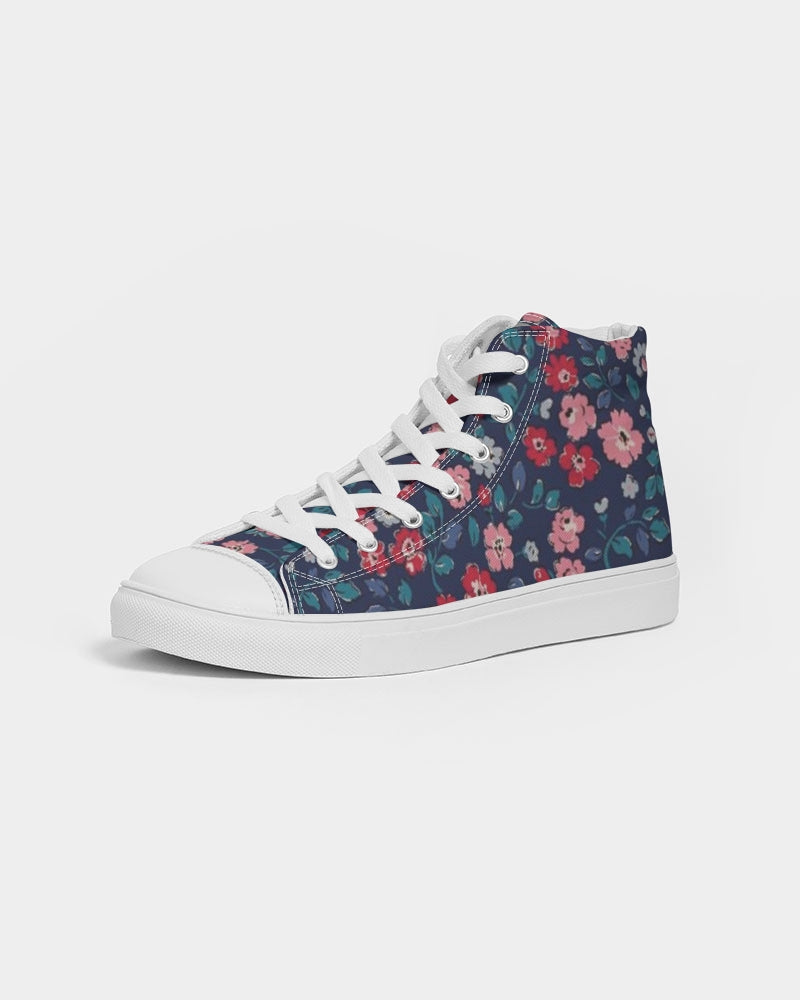 Midnight blue pretty glance. Women's Hightop Canvas Shoe